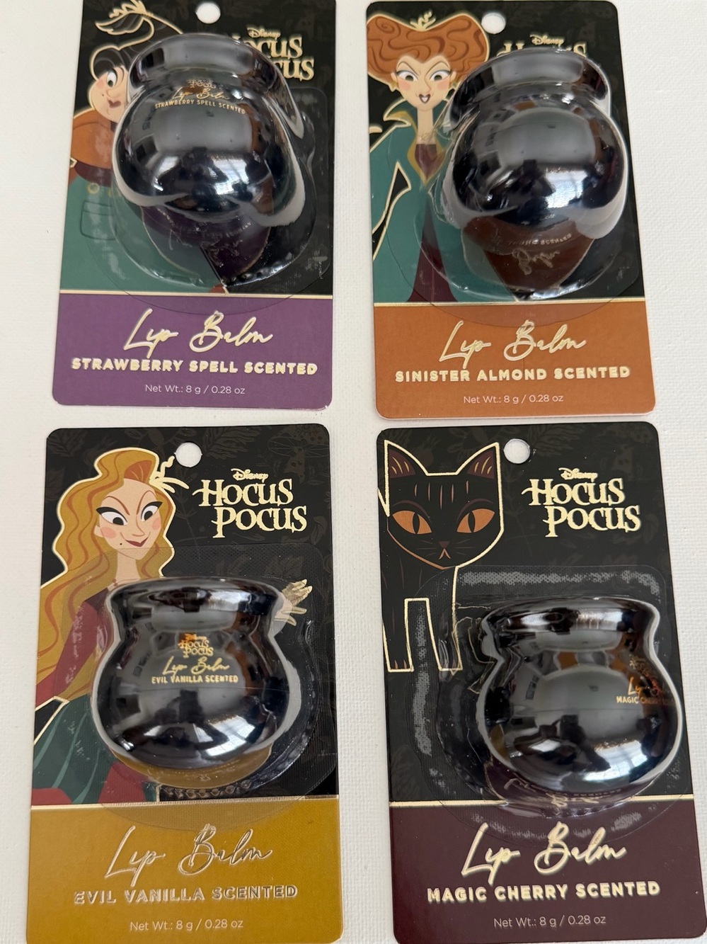 NWT Disney Hocus Pocus Cauldron Lip Balm Set - Full 4 Pack Set